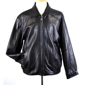 WEATHERPROOF Black Leather/Brown Micro Suede Reversible Jacket Men's Size XXL